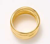 UltraFine 950 Silver Gold Clad Polished Multistrand Ring, Size 4